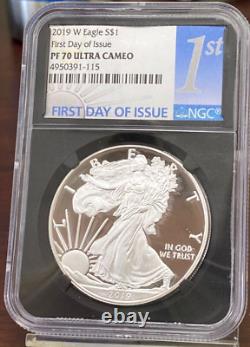 2019-W $1 Silver Eagle- NGC Graded PF70 Ultra Cameo First Day of Issue