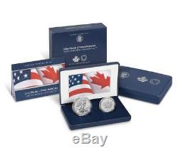 2019 W Enhanced Reverse Proof Silver Eagle Maple Leaf Pride Of Two Nations Set