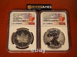 2019 W Enhanced Reverse Proof Silver Eagle Ngc Pf70 /70 Er Pride Of Nations Set