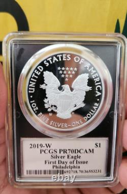 2019-W PCGS PR70DCAM Silver Eagle First Day of Issue Philadelphia