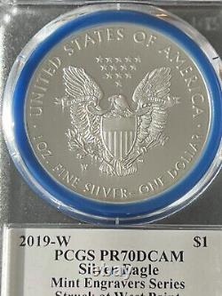 2019 W Proof Silver Eagle Pcgs Pf70 First Day Of Issue (fdoi) Mercanti Signed