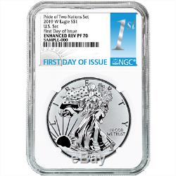 2019-W Reverse Proof $1 American Silver Eagle NGC PF70 FDI First Label Pride of