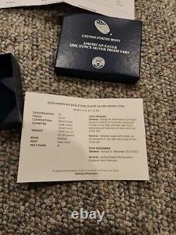 2019 s US Mint American Eagle Proof 1 oz Silver Dollar Coin with OGP & COA