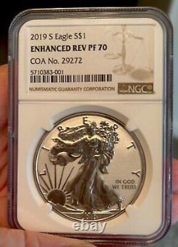 2019 s enhanced reverse proof silver American eagle NGC PF 70