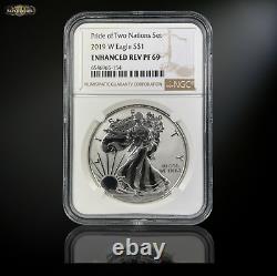 2019-w Enhanced Reverse Proof Silver Eagle Ngc Pf69 From Pride Of Two Nations