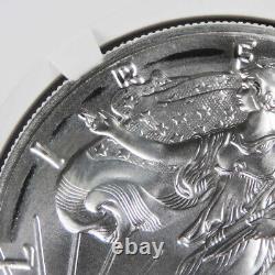 2020 $1 American Silver Eagle NGC MS69 Mint Error Obverse Struck Thru