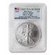 2020 $1 Silver Eagle PCGS MS69 FDOI Flag Mint Error Struck-Through Obverse coin