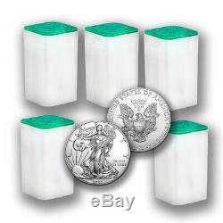 2020 1 oz Silver American Eagle Coins BU (Lot of 100) Five Tubes $1 US Coins
