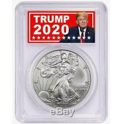 2020 (P) $1 American Silver Eagle PCGS MS70 Emergency Production Trump 2020 FDOI