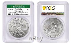 2020 (P) $1 American Silver Eagle PCGS MS70 First Strike Emergency Production