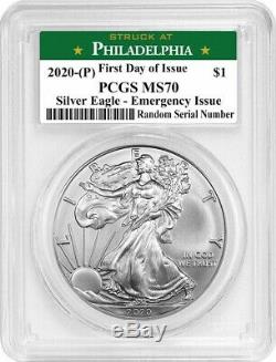 2020 (P) $1 Silver American Eagle PCGS MS70 FDOI Emergency Production