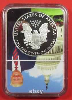 2020-S $1 Silver Eagle NGC PF70 Ultra Cameo. 45th Pres. Trump holder. (324322)