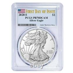 2020-S 1 oz Proof Silver American Eagle PCGS PF 70 DCAM FDOI