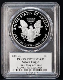 2020 S American Silver Eagle PCGS PR70 DCAM FDOI Clifton Truman Daniel Signed