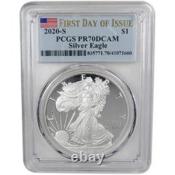 2020 S American Silver Eagle PR 70 DCAM PCGS First Day SKUIPC5125