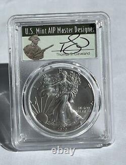 2020 Silver Eagle Pcgs Ms70 Thomas Cleveland First Day Issue Fdi Minuteman Label