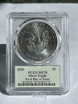 2020 Silver Eagle Pcgs Ms70 Thomas Cleveland First Day Issue Fdi Minuteman Label