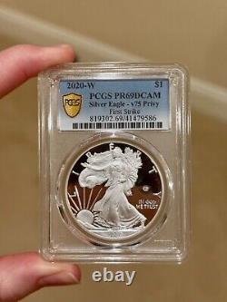 2020 W $1 Proof Silver Eagle World War II V75 Privy Pcgs Pr69dcam First Strike