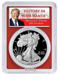 2020 W 1oz Silver Eagle Proof PCGS PR70 DCAM Red Frame Donald Trump Label