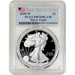 2020-W American Silver Eagle Proof PCGS PR70 DCAM First Day Issue