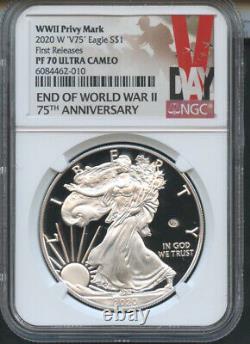 2020 W End of World War II 75th Ann. American Eagle First Releases V75 NGC PF70