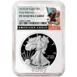 2020-W Proof $1 American Silver Eagle NGC PF70UC Black ER Label