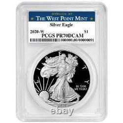 2020-W Proof $1 American Silver Eagle PCGS PR70DCAM West Point Label