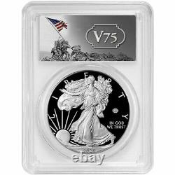 2020-W Proof $1 American Silver Eagle WWII 75th V75 PCGS PR70DCAM FS V75 Label