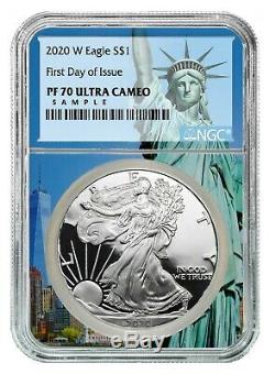 2020 W Silver Eagle Proof NGC PF70 Ultra Cameo First Day Statue Liberty Core