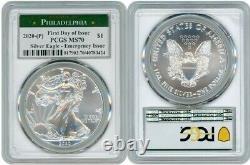 2020 (p) Silver American Eagle $1 Emergency Pcgs Ms70 Philadelphia Fdoi White M1