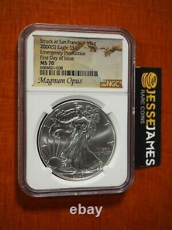 2020 (s) Silver Eagle Ngc Ms70 Struck At San Francisco Fdi Magnum Opus Label