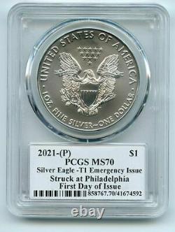 2021 $1 (P) Silver Eagle Emergency Production NGC MS69 First Day Issue