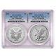 2021 $1 T1 and T2 Silver Eagle Set PCGS MS70 First and Last Production Blue Labe
