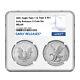 2021 $1 Type 1 and Type 2 Silver Eagle Set NGC MS69 Blue ER Label