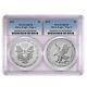 2021 $1 Type 1 and Type 2 Silver Eagle Set PCGS MS70 Blue Label