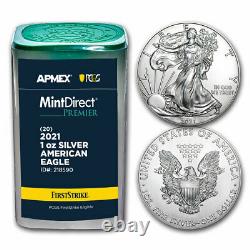 2021 1 oz Silver Eagles (20-Coin MD Premier + PCGS FS Tube) SKU#218590