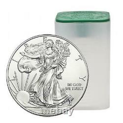 2021 1oz American Silver Eagles Tube of 20 Coins. 999 Silver Coins #A223