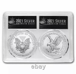 2021 2-Coin Silver Eagle Set MS-70 PCGS (Type 1 & 2, FirstStrike) Silver Label