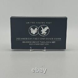 2021 American Eagle One Ounce Silver Reverse Proof Two Coin Set Designer Edition