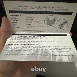 2021 American Eagle One Ounce Silver Reverse Proof Two Coin Set Designer Edition
