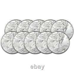 2021 American Silver Eagle 1 oz $1 BU Ten 10 Coins