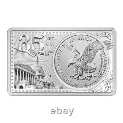 2021 American Silver Eagle 35th Anniversary Coin & Bar 3 oz Silver Set