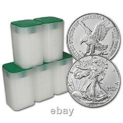 2021 American Silver Eagle Type 2 1 oz $1 5 Rolls 100 BU Coins in 5 Mint Tubes