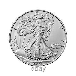 2021 American Silver Eagle Type 2 1 oz $1 BU Five 5 Coins