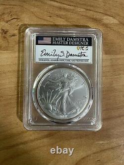 2021 PCGS Silver Eagle Type 2 PCGS MS70 First Strike Emily Damstra Signed