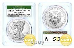 2021 (P) $1 Silver Eagle Emergency Issue PCGS MS70 First Day of Issue