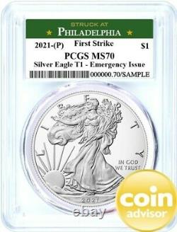 2021 (P) $1 Silver Eagle Emergency Issue PCGS MS70 First Strike