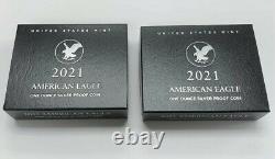 2021 Proof Silver Eagle Type 2 Set Includes both W (21EAN) and S (21EMN)