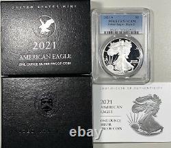 2021-S $1 American Silver Eagle Type 2 PCGS PR70 DCAM Original Mint Box included