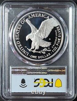 2021 S AMERICAN SILVER EAGLE TY 2 PCGS PR70 DCAM FDOI Landing Eagle Flag Label